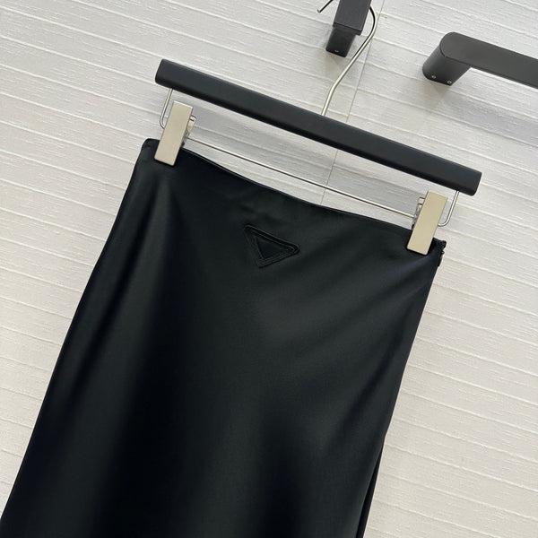 Prada 25 Fishtail Dress Black Acetate Polyester