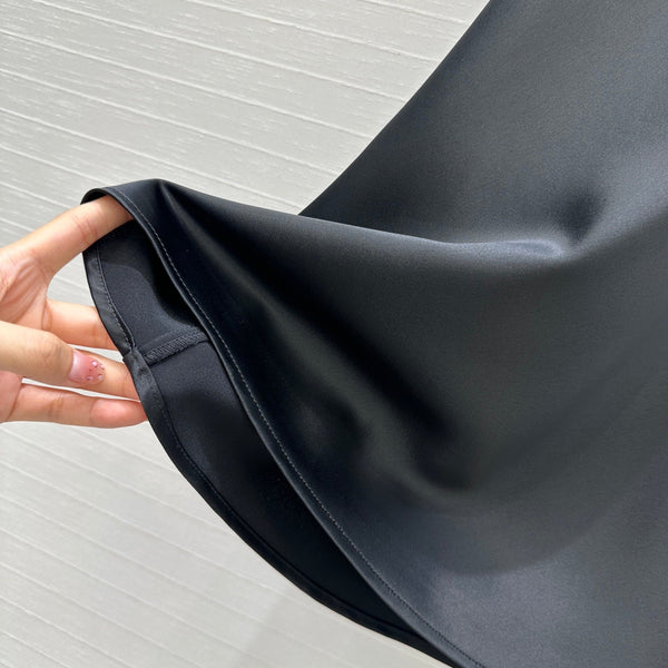 Prada 25 Fishtail Dress Black Acetate Polyester