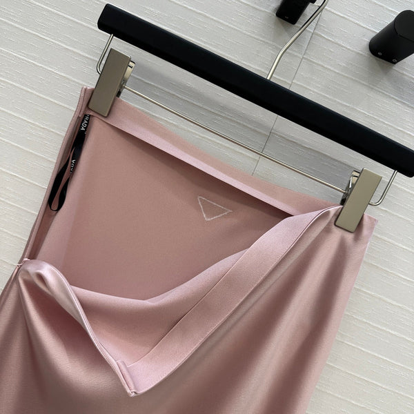 Prada 25 Fishtail Dress Pink Acetate Polyester