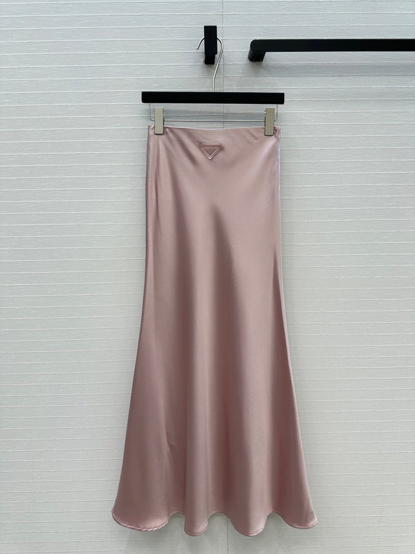 Prada 25 Fishtail Dress Pink Acetate Polyester