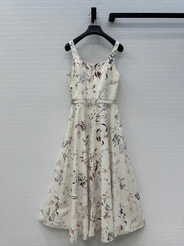 CD 25 Printed Suspender Long Skirt Cotton