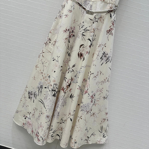 CD 25 Printed Suspender Long Skirt Cotton