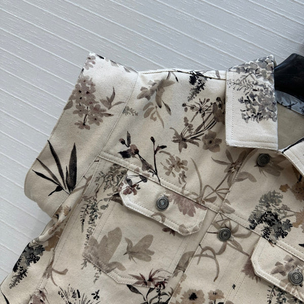 CD 25 Printed Denim Vest Cotton