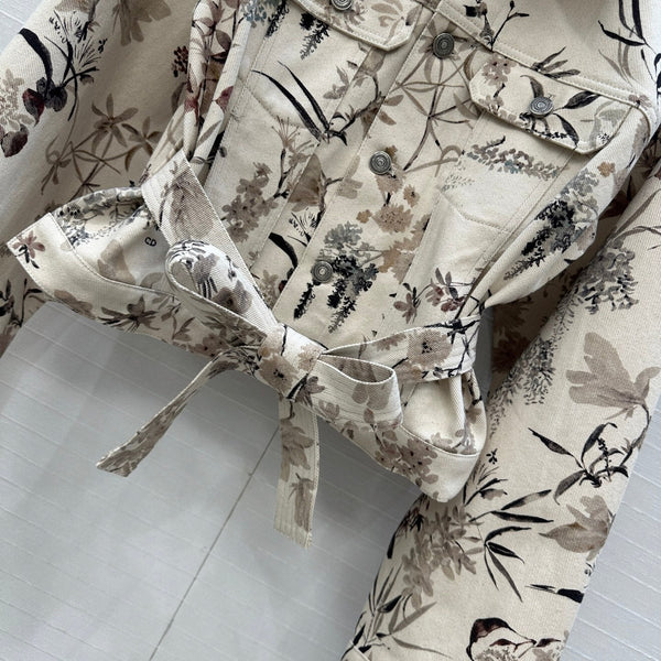 CD 25 Printed Denim Short Jacket Cotton