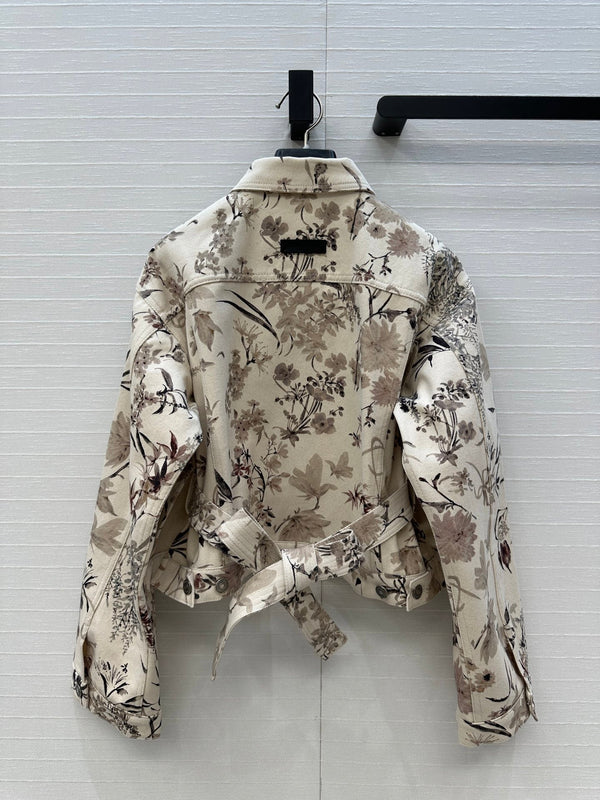 CD 25 Printed Denim Short Jacket Cotton