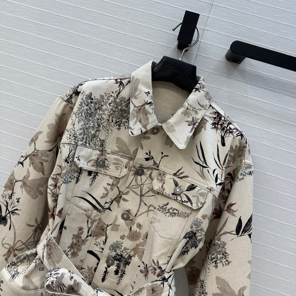 CD 25 Printed Denim Short Jacket Cotton