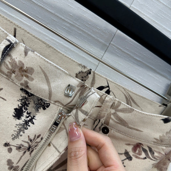 CD 25 Printed Denim Skirt Cotton