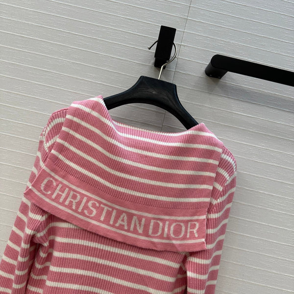 CD Navy Style Collared Sweater Pink Wool