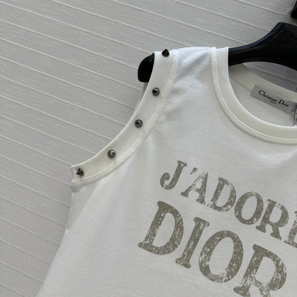 CD 25 J'Adore Dior Vest T-shirt White Cotton