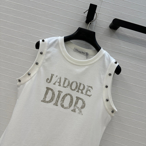 CD 25 J'Adore Dior Vest T-shirt White Cotton