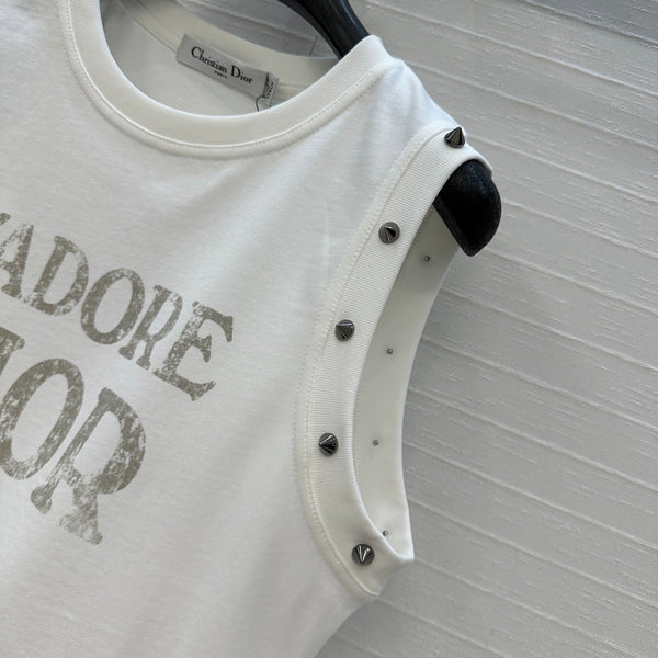 CD 25 J'Adore Dior Vest T-shirt White Cotton