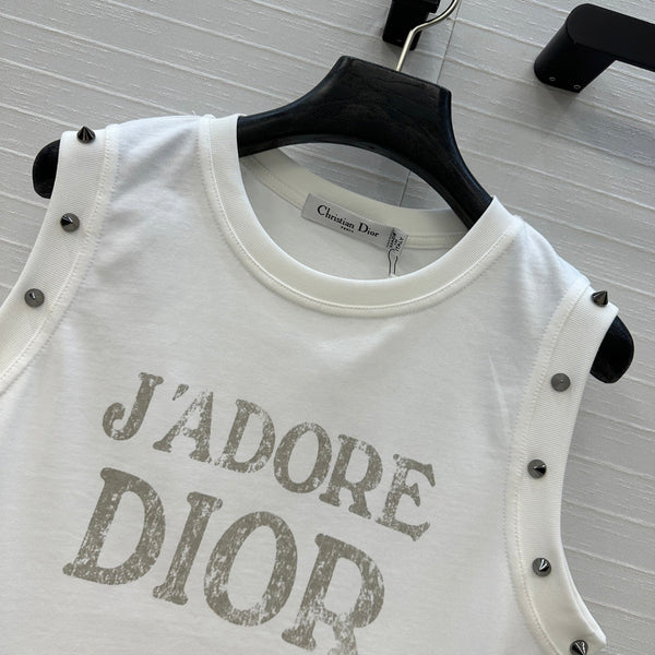 CD 25 J'Adore Dior Vest T-shirt White Cotton