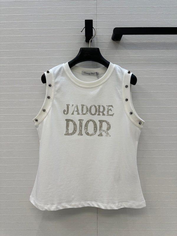 CD 25 J'Adore Dior Vest T-shirt White Cotton