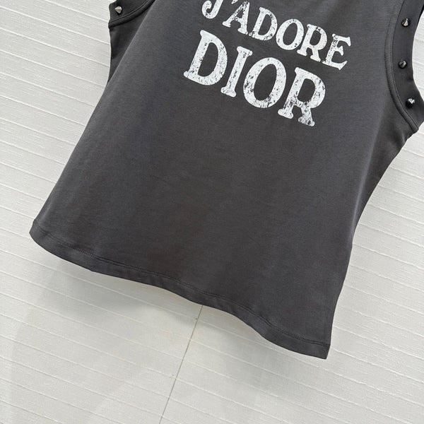CD 25 J'Adore Dior Vest T-shirt Dark Gray Cotton