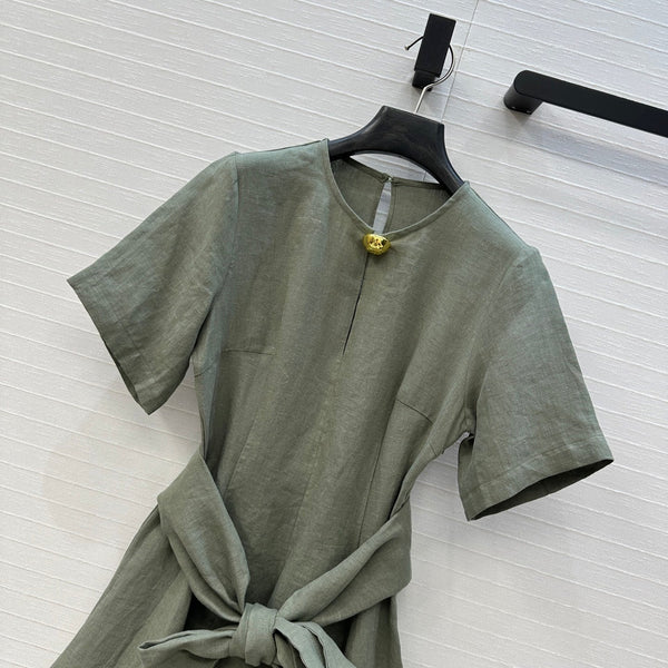 Loewe Dress Rich Emerald Green Linen
