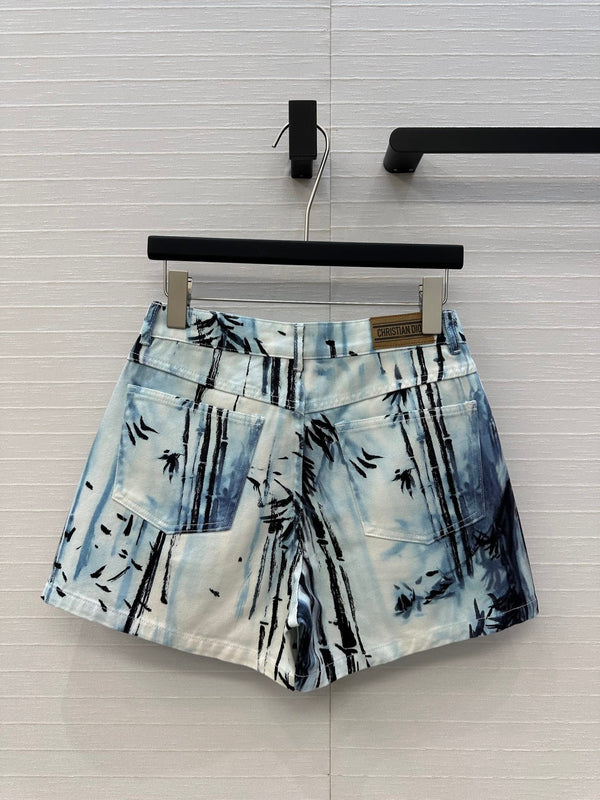 CD 25 Denim Short White Blue Black Cotton