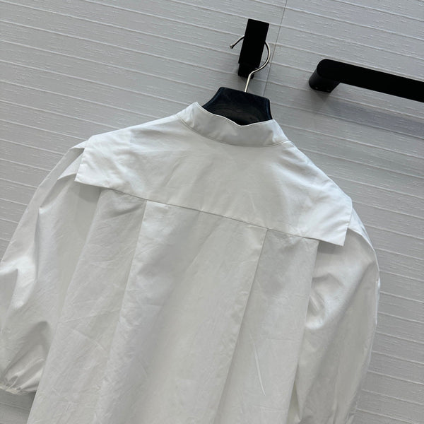 L'ultima elegante camicia da palazzo francese di LV Louis in cotone bianco