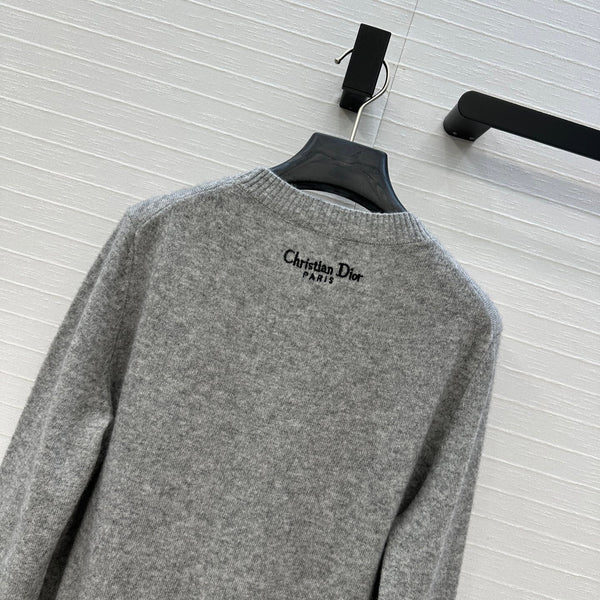 CD 25 Embroidered Sweater Grey Cashmere