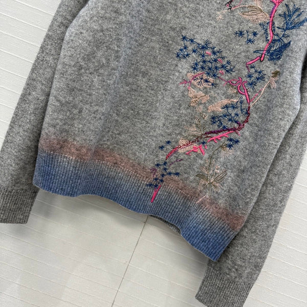 CD 25 Embroidered Sweater Grey Cashmere