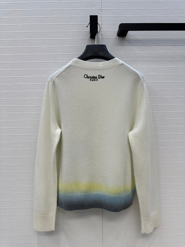 CD 25 Maglione Ricamato Cashmere Bianco
