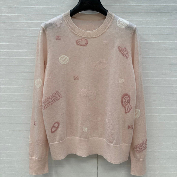 HM 25 Sweater Light Pink Pattern Cashmere 02669