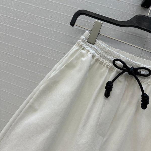 Loewe Wide-leg Straight-leg Pants White Cotton