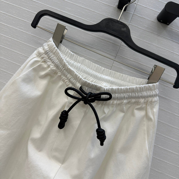 Loewe Wide-leg Straight-leg Pants White Cotton