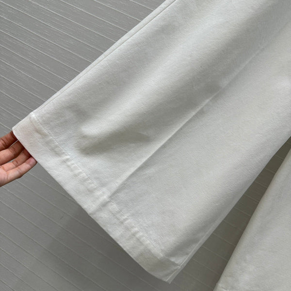 Loewe Wide-leg Straight-leg Pants White Cotton