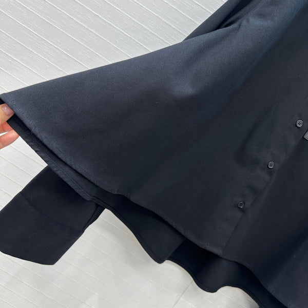 Loewe A-line Denim Shirt Jacket Black Cotton