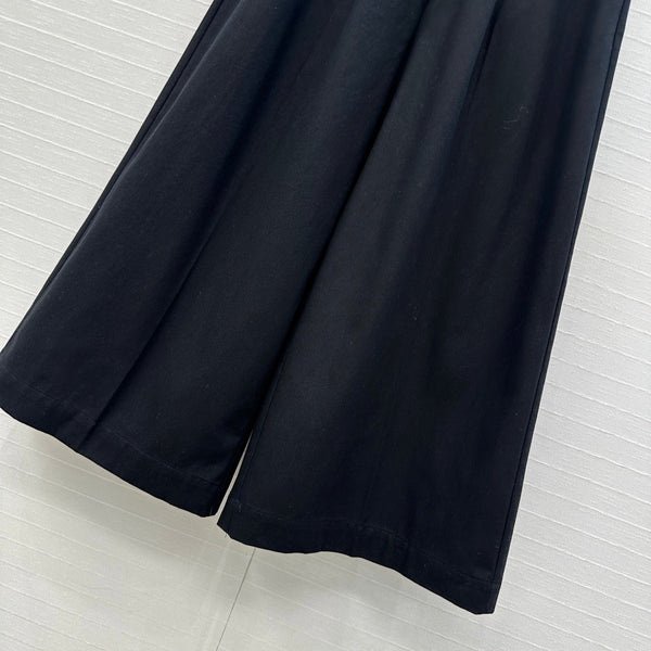 Loewe Wide-leg Straight-leg Pants Black Cotton