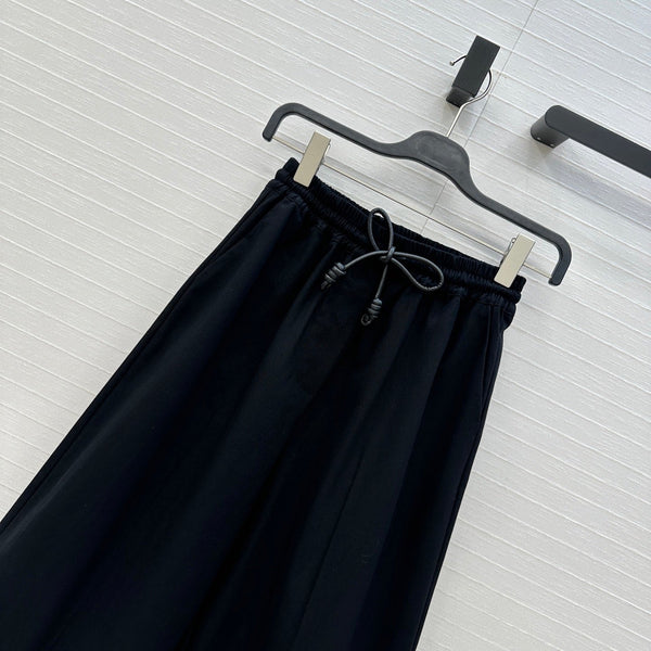 Loewe Wide-leg Straight-leg Pants Black Cotton