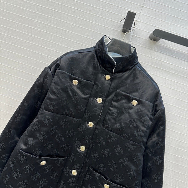 CC 25 H-shaped Jacket Black Cotton Silk