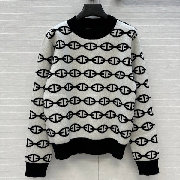 HM 25 Sweater White Mix Black Cashmere 02655