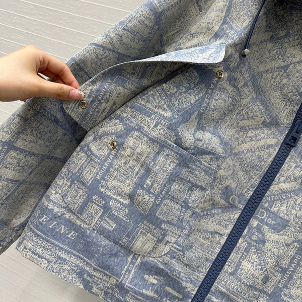 Giacca con cappuccio CD 25 in cotone blu