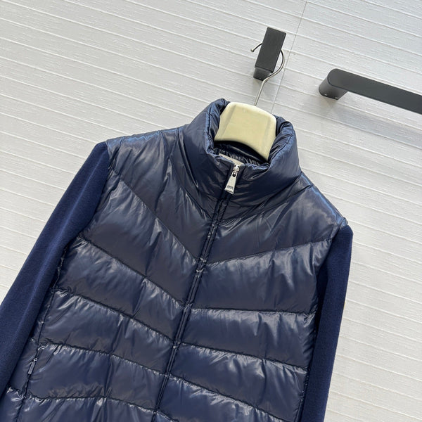 Moncler 25 Jacket Navy Blue Polyester Mix Wool