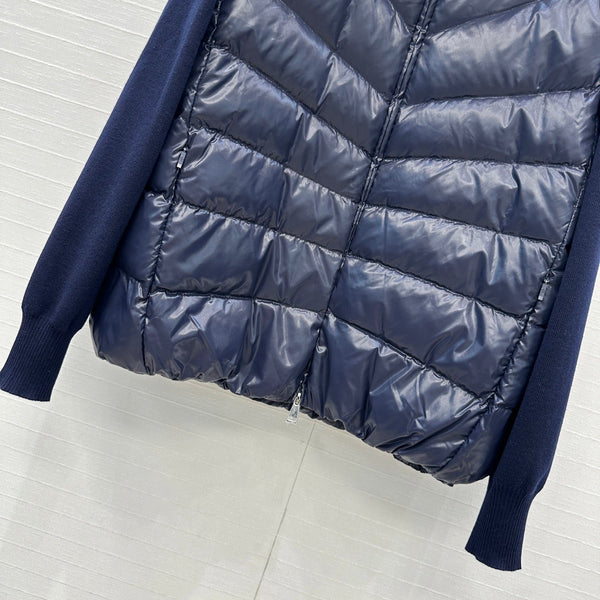 Moncler 25 Jacket Navy Blue Polyester Mix Wool
