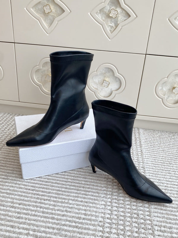 Dior 2025 Tribales Heeled Ankle Boot 50mm Black mix White Lambskin 501192
