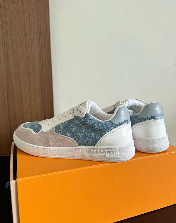 LV Stadium Sneaker Blue Mix Brown Monogram Suede