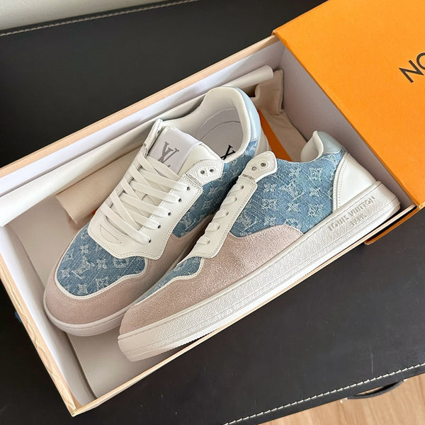 LV Stadium Sneaker Blue Mix Brown Monogram Suede