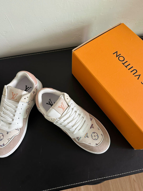 LV Stadium Sneaker White Mix Brown Monogram Suede