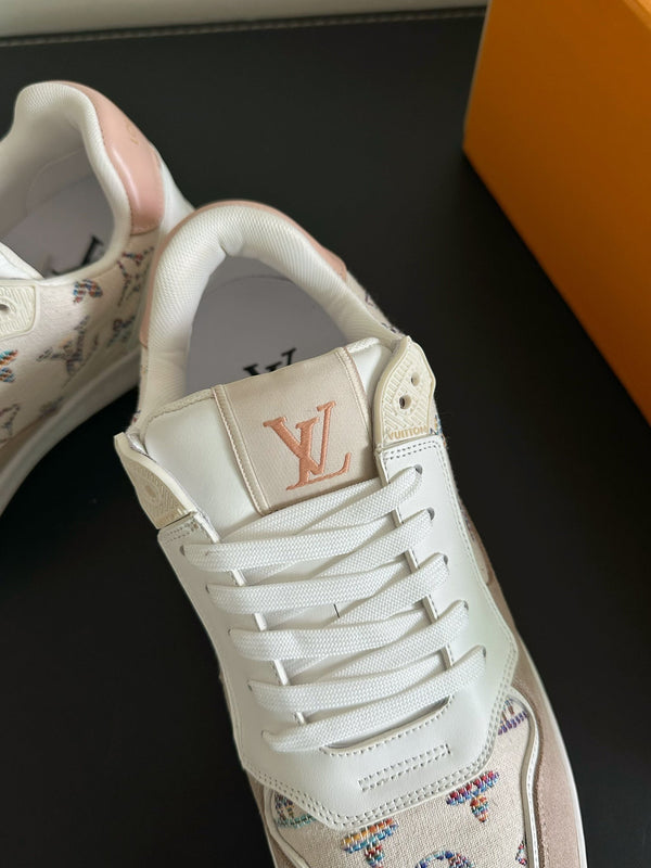 LV Stadium Sneaker White Mix Brown Monogram Suede