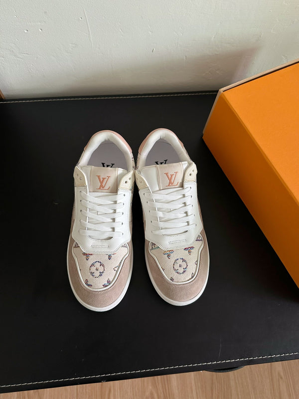 LV Stadium Sneaker White Mix Brown Monogram Suede