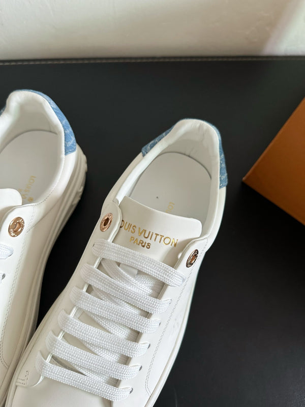 LV Time Out Sneakers White Mix Light Blue Calfskin