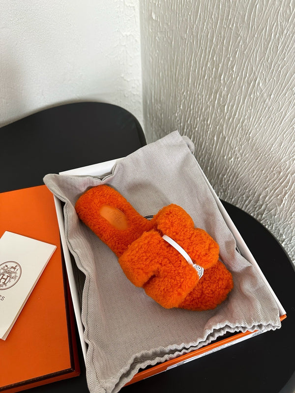 Sandalo HM Oran in pile di lana arancione 961010