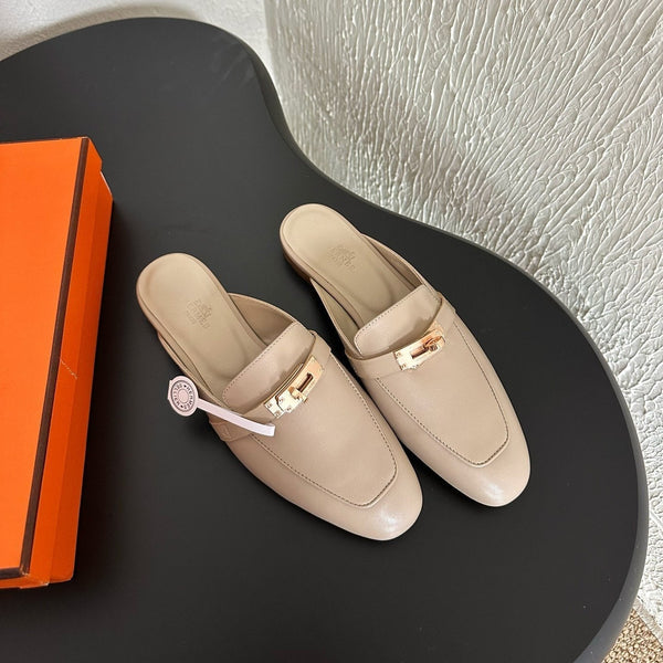 HM Oz Mule Beige Calfskin 961096