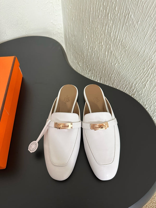 HM Oz Mule White Mix Black Calfskin 961100