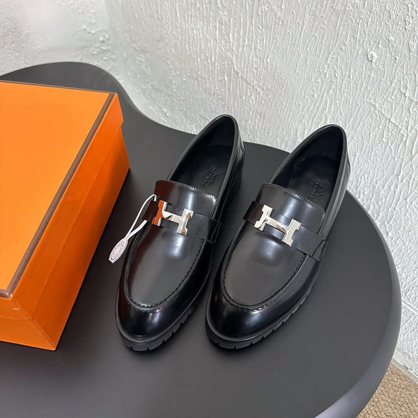 HM Faubourg Loafer 30mm Black Color Cowhide 960935