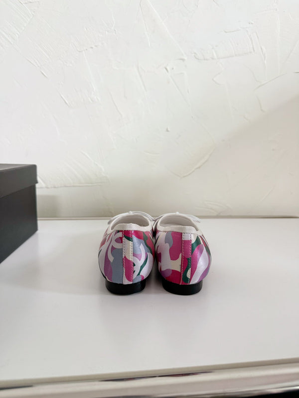 Ballerine in tessuto rosa