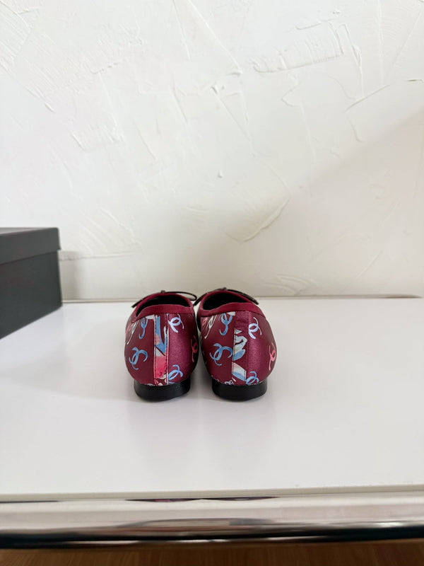 Ballet Flats Red Cloth