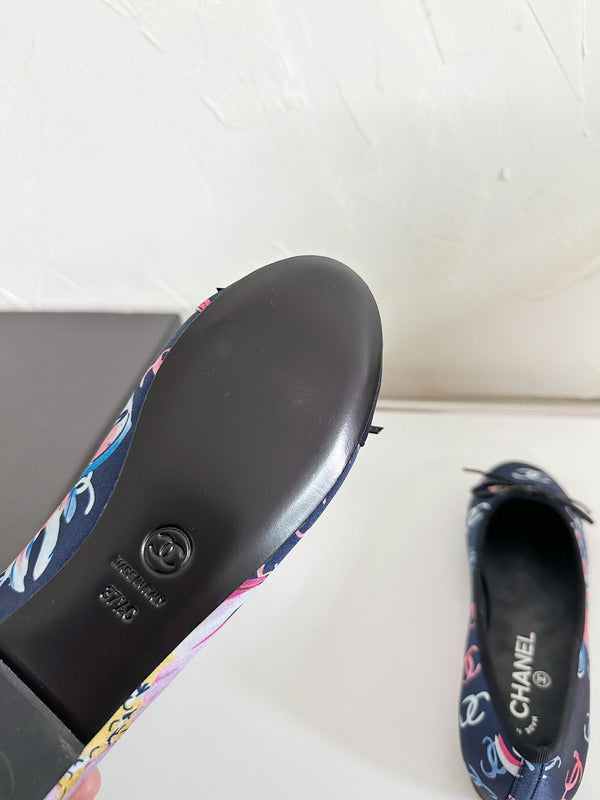 Ballerine in tessuto blu